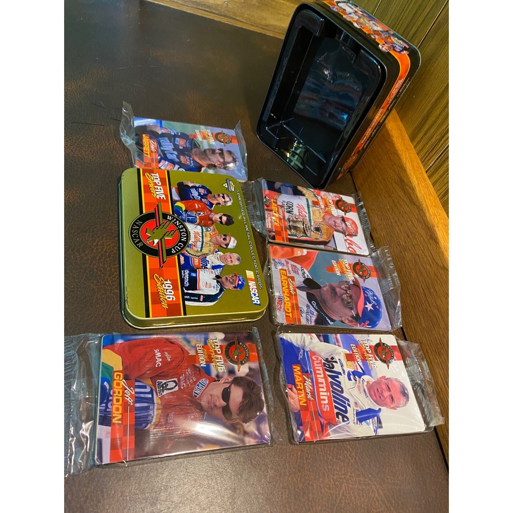 Metallic Impression NASCAR Collector Cards Men OS Gold Good 1996 Winston Cup Tin
